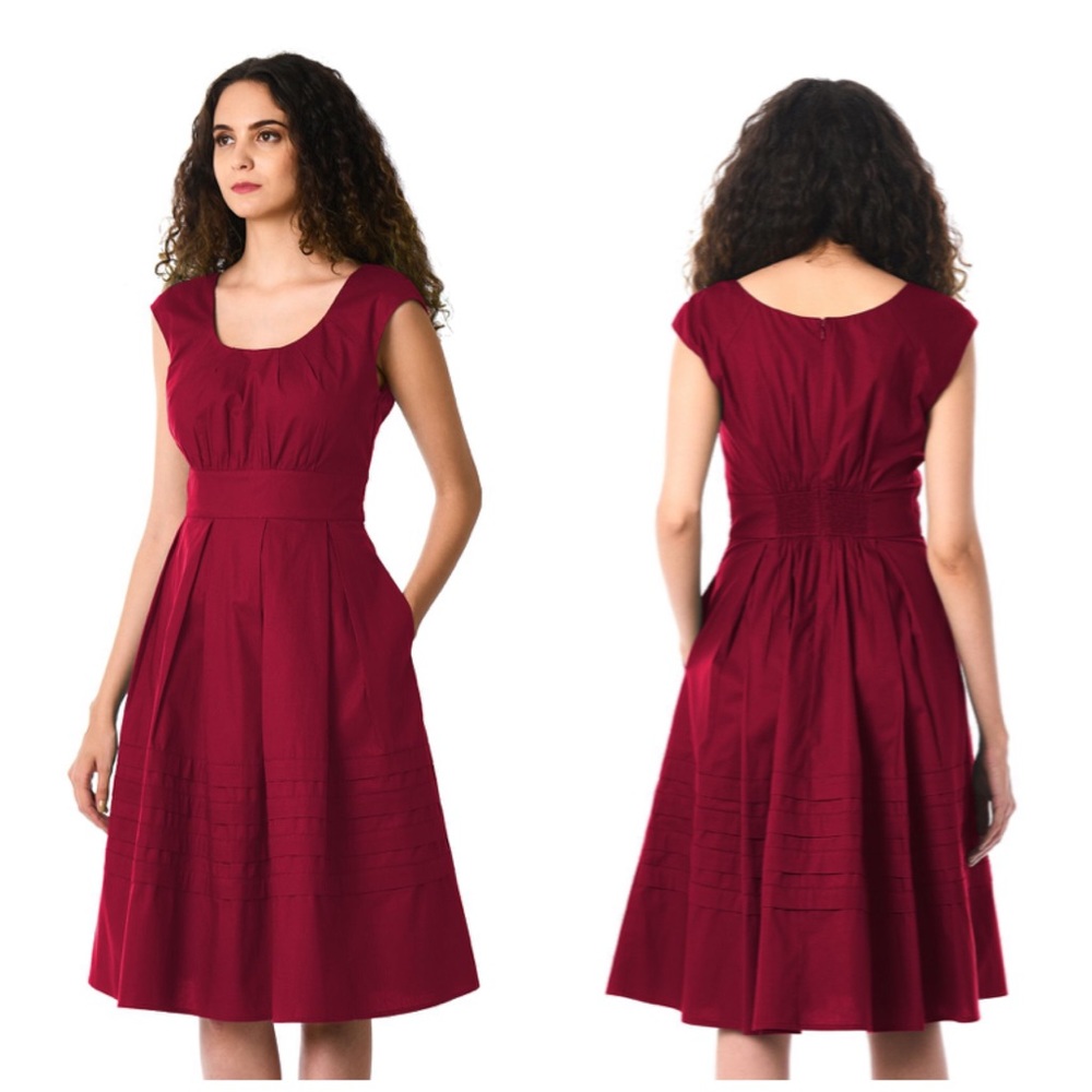 eShakti Chelsea Dress with Elastic Gathered Back